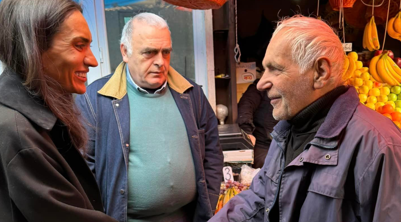 სოფო ჯაფარიძე და ვაჟა გაფრინდაშვილი ზუგდიდის ბაზარში იმყოფებოდნენ (ფოტოები)